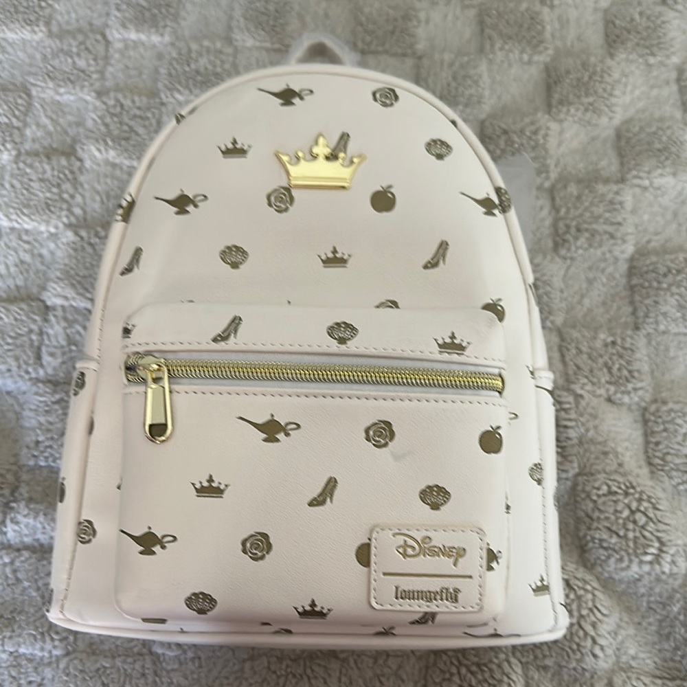 Loungefly Cream and Gold Bag with Whimsical Design